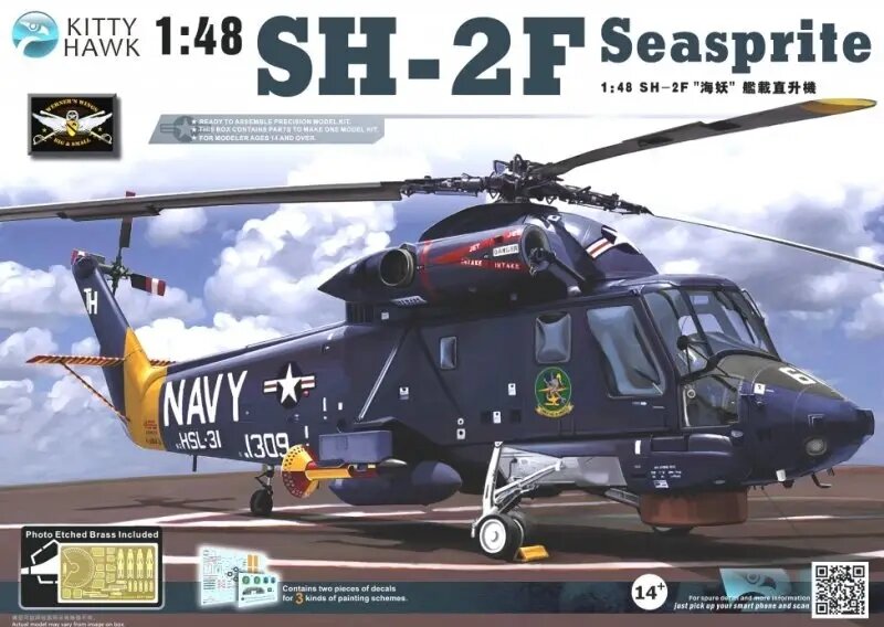Вертоліт SH-2F "Seasprite". 1/48 KITTY HAWK KH80122 від компанії Хоббінет - збірні моделі - фото 1
