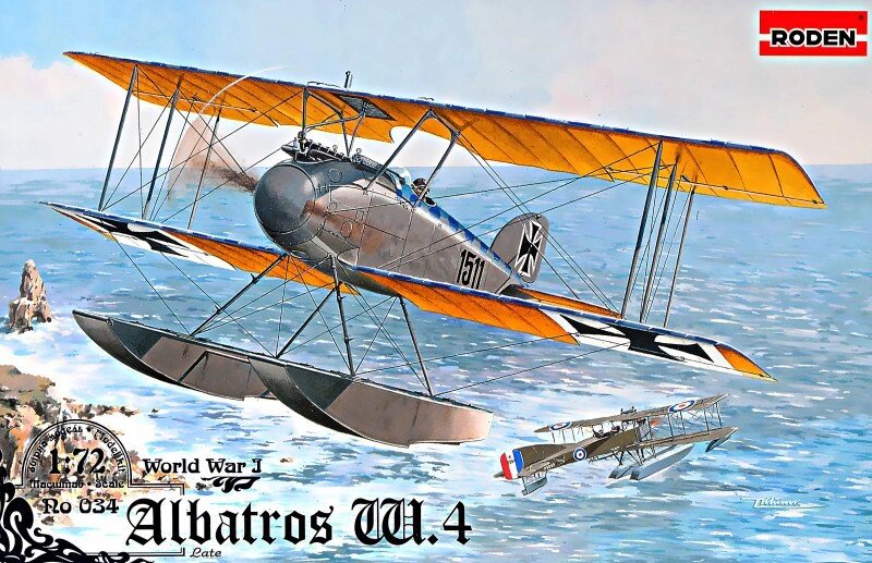 Винищувач-гідролітак Albatros W.4 (late). 1/72 RODEN 034 від компанії Хоббінет - збірні моделі - фото 1