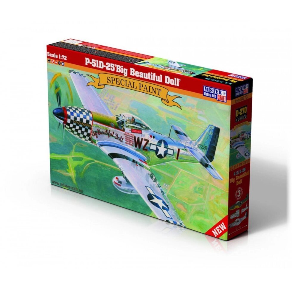 Винищувач P-51D-25 Big Beautiful Doll. 1/72 MISTER CRAFT D-270 від компанії Хоббінет - збірні моделі - фото 1