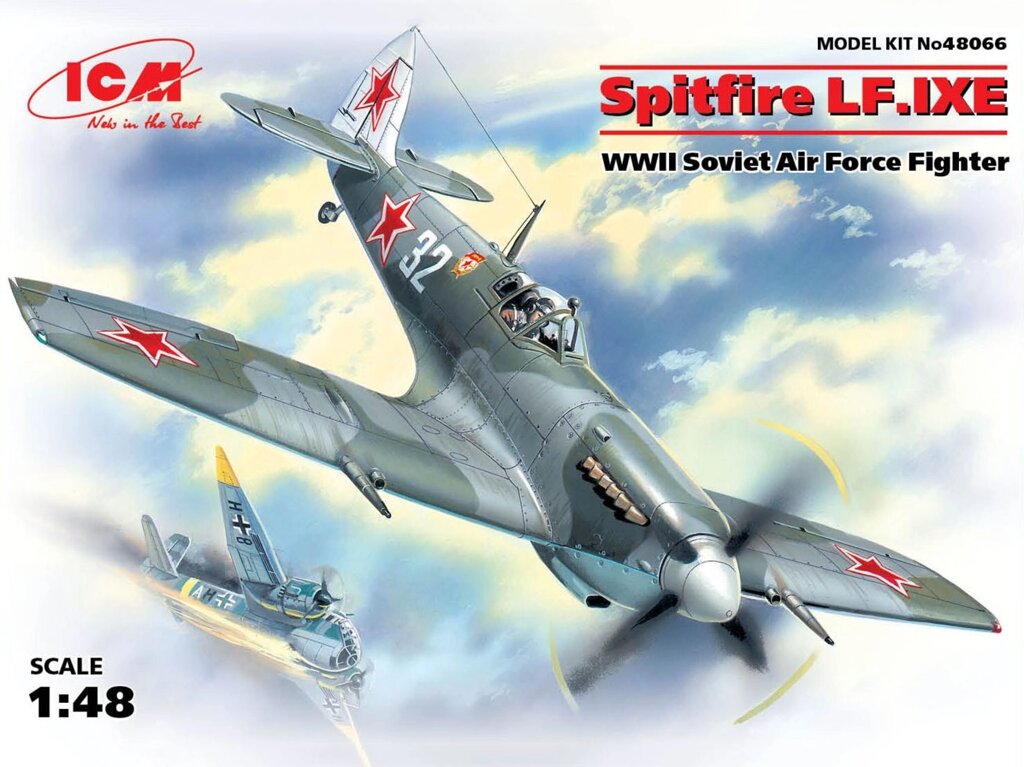 Винищувач Spitfire LF. IX ВПС СРСР. 1/48 ICM 48066 від компанії Хоббінет - збірні моделі - фото 1