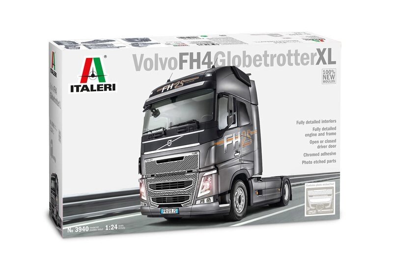 VOLVO FH4 GLOBETROTTER XL. Збірна модель автомобіля тягача в масштабі 1/24. ITALERI 3940 від компанії Хоббінет - збірні моделі - фото 1