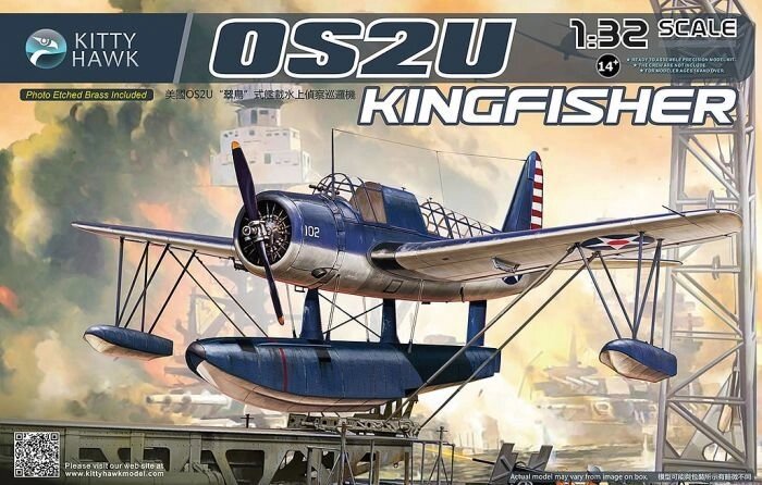 Vought OS2U Kingfisher збірна модель американського розвідувально-поплавкового літака. Kitty hawk 32016 від компанії Хоббінет - збірні моделі - фото 1