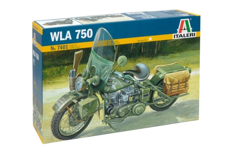 WLA 750 Harley Davidson. Збірна модель мотоцикла в масштабі 1/9. ITALERI 7401 від компанії Хоббінет - збірні моделі - фото 1