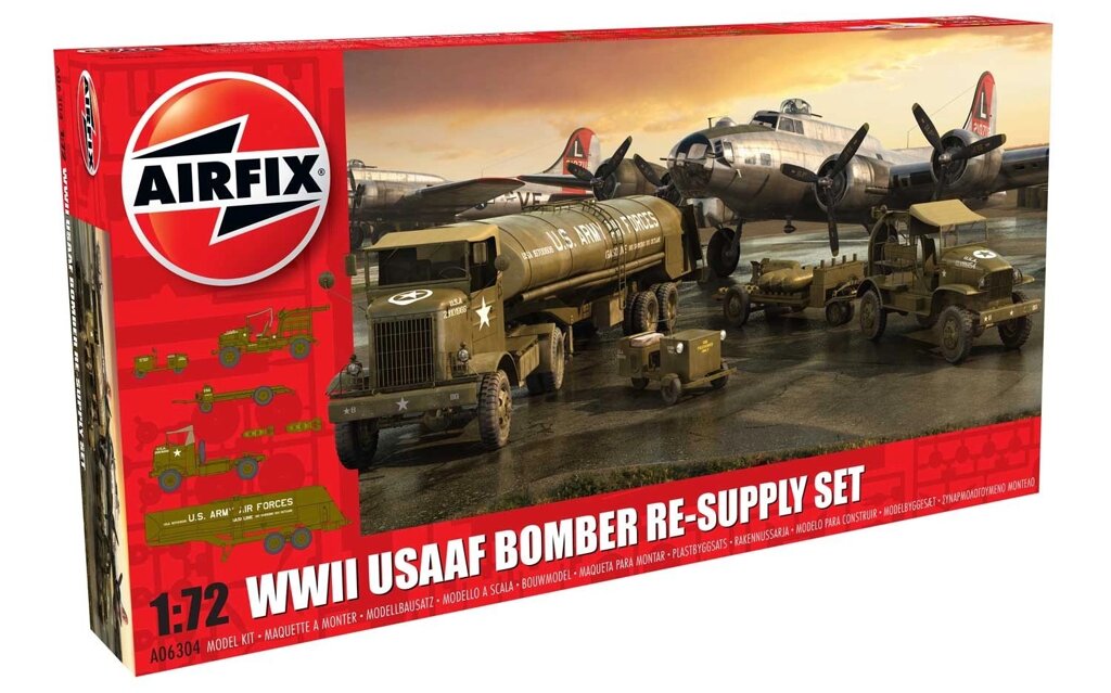 WWII USAAF 8th Bomber Resupply Set. 1/72 AIRFIX A06304 від компанії Хоббінет - збірні моделі - фото 1