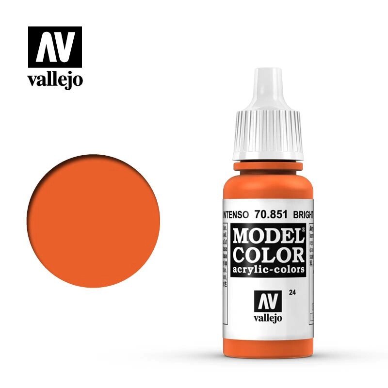 Яскраво помаранчевий. Акрилова фарба 17 мл. VALLEJO MODEL COLOR 70851 від компанії Хоббінет - збірні моделі - фото 1