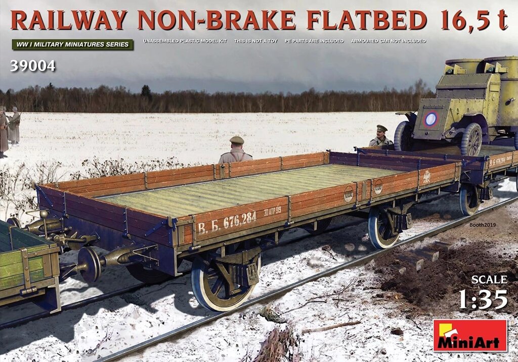 Залізнична платформа 16,5 т. Без гальма. 1/35 МиниАрт 39004 від компанії Хоббінет - збірні моделі - фото 1
