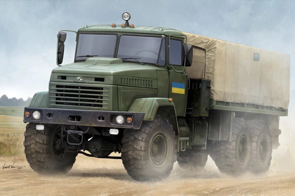 Збірна масштабна модель українського армійського вантажного автомобіля КрАЗ-6322 "Солдат" 1/35 HOBBY BOSS 85512 від компанії Хоббінет - збірні моделі - фото 1