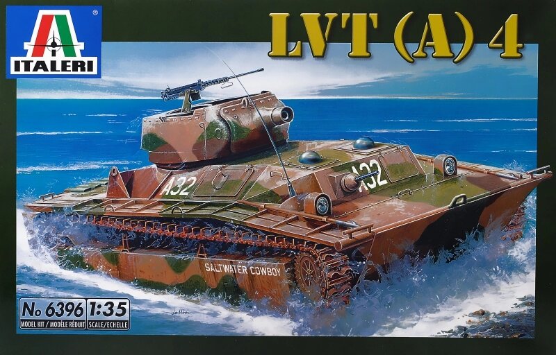 Збірна модель американського танка LVT (A) 4. 1/35 ITALERI 6396 від компанії Хоббінет - збірні моделі - фото 1