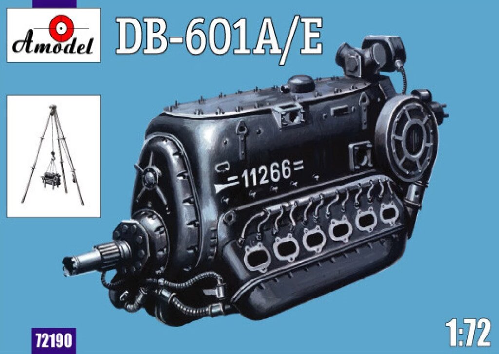 Збірна модель авіаційного двигуна DB-601A / E. AMODEL 72190 від компанії Хоббінет - збірні моделі - фото 1