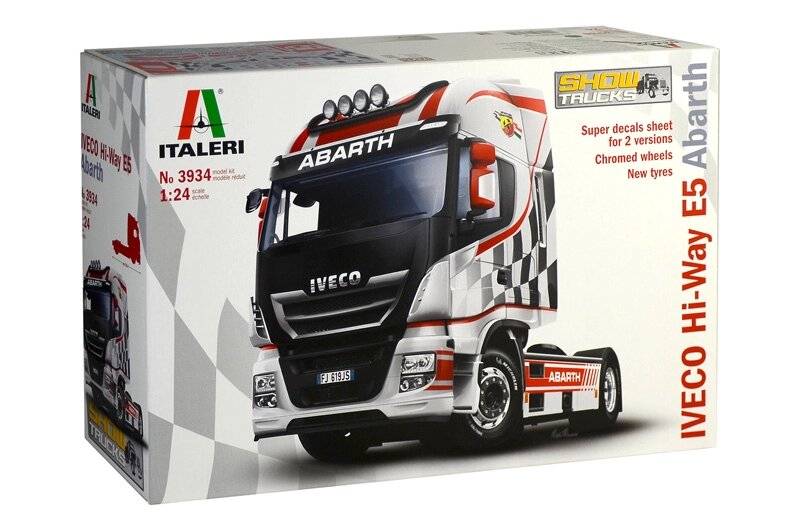 Збірна модель автомобіля тягача IVECO HI-WAY E5 ABARTH в масштабі 1/24. ITALERI 3934 від компанії Хоббінет - збірні моделі - фото 1