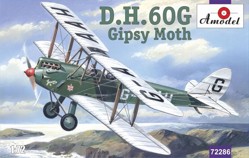 Збірна модель біплана de Havilland DH.60G Gipsy Moth.1 / 72. AMODEL 72286 від компанії Хоббінет - збірні моделі - фото 1