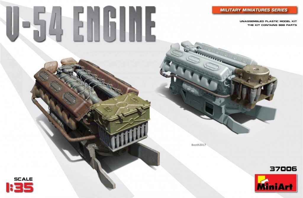 Збірна модель дизельного танкового двигуна В-54 в масштабі 1/35. MINIART 37006 від компанії Хоббінет - збірні моделі - фото 1