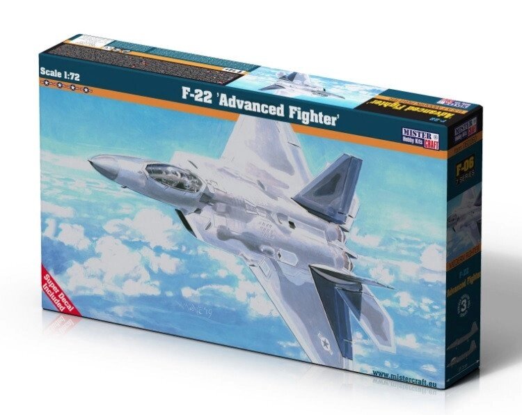 Збірна модель істербітеля F-22. 1/72 MISTER CRAFT F-06 від компанії Хоббінет - збірні моделі - фото 1