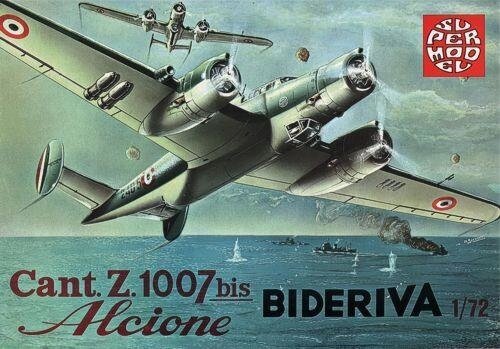 Збірна модель італійського бомбардувальника Cant. Z. 1007bis Alcione BIDERIVA. 1/72 SUPER MODEL 10-006 від компанії Хоббінет - збірні моделі - фото 1