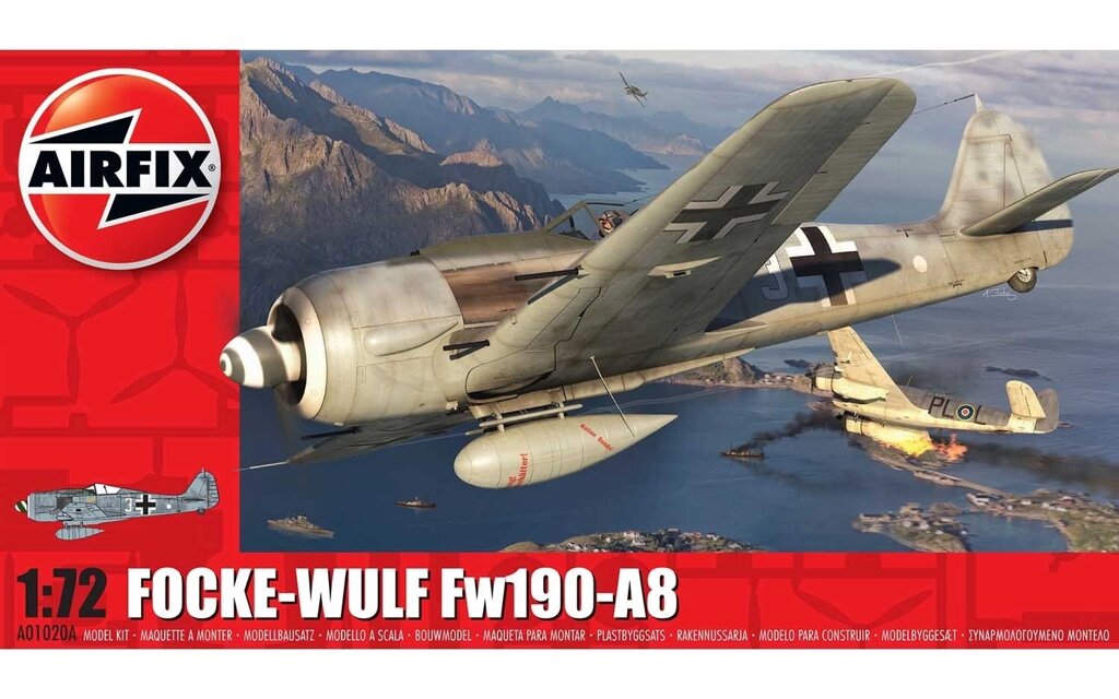 Збірна модель літака Focke Wulf Fw190A-8. 1/72 AIRFIX 01020 від компанії Хоббінет - збірні моделі - фото 1
