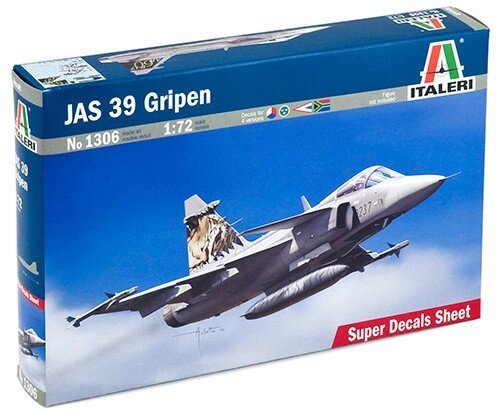 Збірна модель літака JAS 39 GRIPEN. 1/72 ITALERI 1306 від компанії Хоббінет - збірні моделі - фото 1