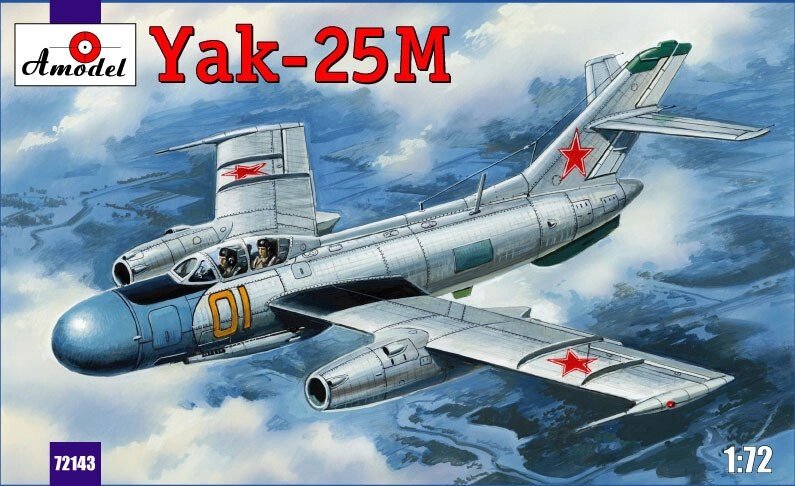 Збірна модель літака Яковлєв Як-25M. 1/72 AMODEL 72143 від компанії Хоббінет - збірні моделі - фото 1