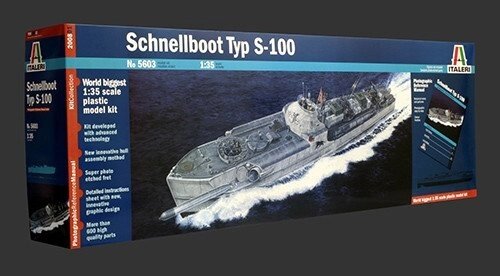 Збірна модель німецького торпедного катера Шнельбот С-100 в масштабі 1/35. ITALERI 5603 від компанії Хоббінет - збірні моделі - фото 1