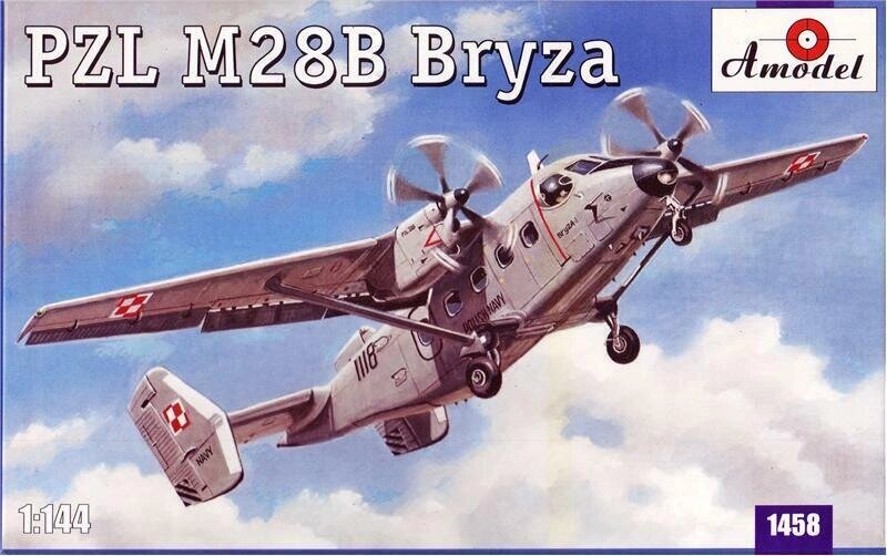 Збірна модель патрульного літака PZL M28B BRYZA. 1/144. AMODEL 1458 від компанії Хоббінет - збірні моделі - фото 1