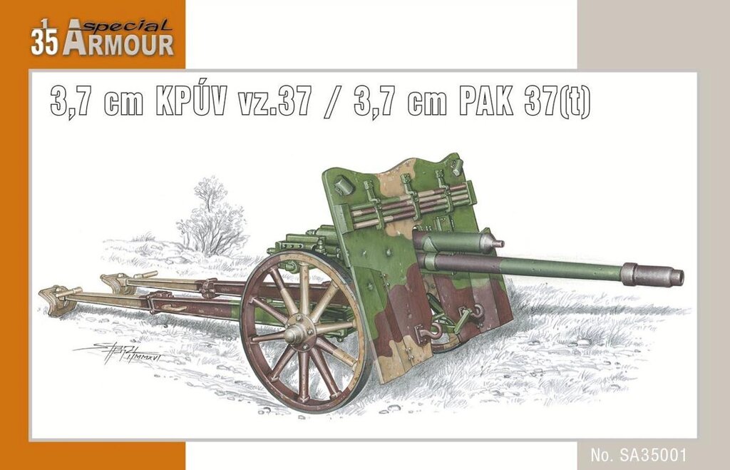 Збірна модель протитанкової гармати 3,7 cm KPUV vz.37 / 3,7 cm PAK 37 (t). 1/35 SPECIAL HOBBY SA35001 від компанії Хоббінет - збірні моделі - фото 1