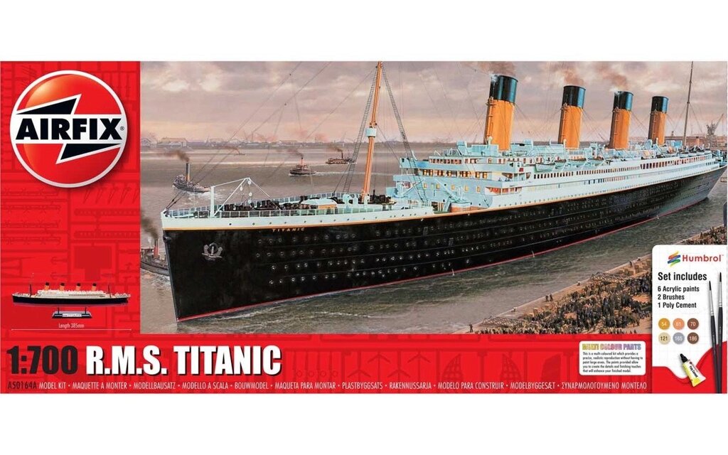 Збірна модель R. M. S. Titanic в масштабі 1: 700. Подарунковий набір з фарбами, пензликами і клеєм. AIRFIX 50164 від компанії Хоббінет - збірні моделі - фото 1