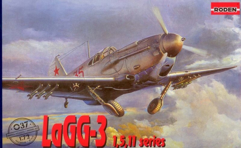 Збірна модель радянського літака ЛаГГ-3 серії 1,5,11 в масштабі 1/72. RODEN 037 від компанії Хоббінет - збірні моделі - фото 1