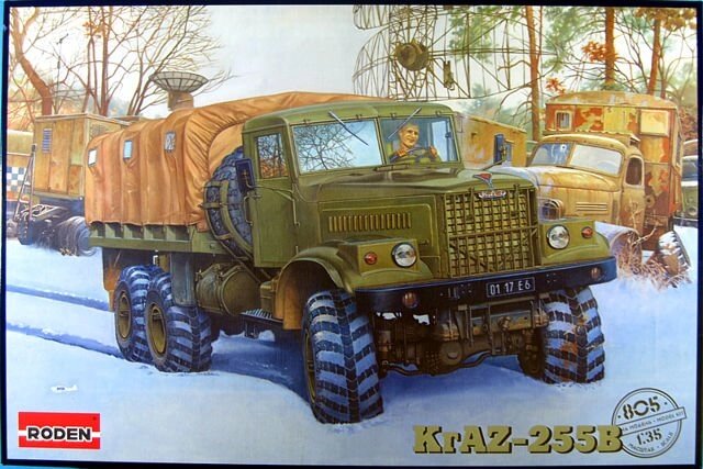 Збірна модель радянського вантажного автомобіля КрАЗ-255Б. 1/35 RODEN 805 від компанії Хоббінет - збірні моделі - фото 1