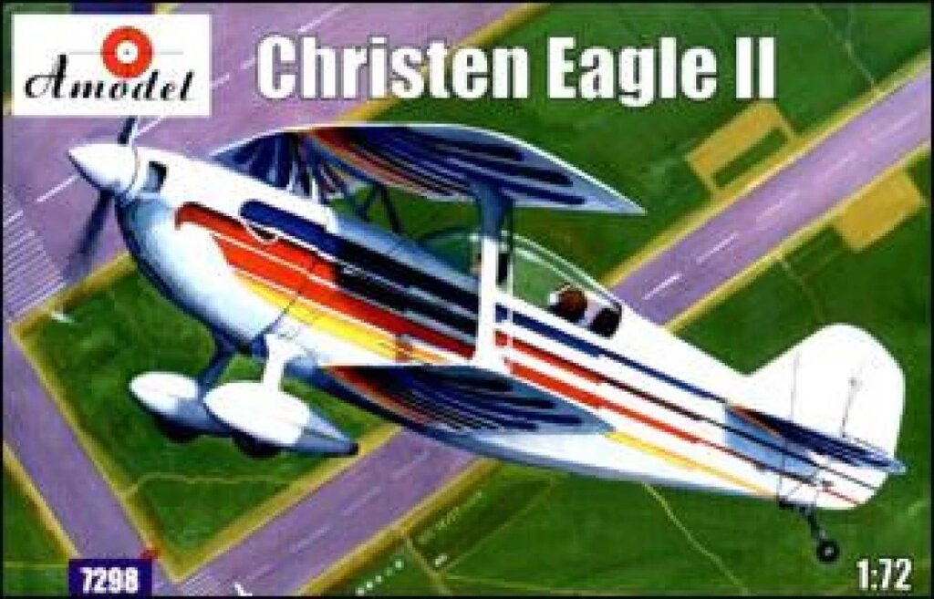 Збірна модель спортивного літака-біплана Christen Eagle II. 1/72 AMODEL 7298 від компанії Хоббінет - збірні моделі - фото 1