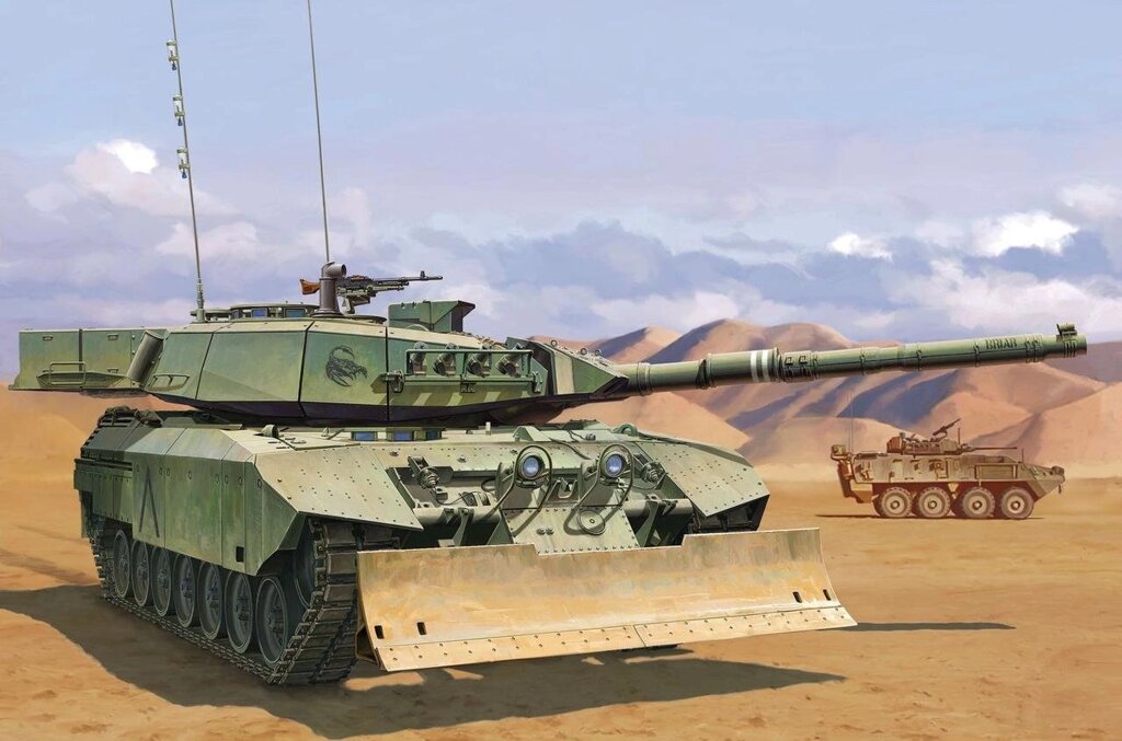 Збірна модель танка Leopard C2 Mexas з ковшем. 1/35 MENG TS-041 від компанії Хоббінет - збірні моделі - фото 1