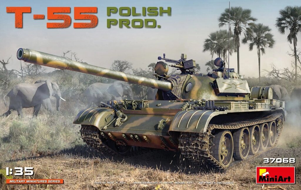 Збірна модель танка Т-55 польського виробництва. 1/35 MINIART 37068 від компанії Хоббінет - збірні моделі - фото 1