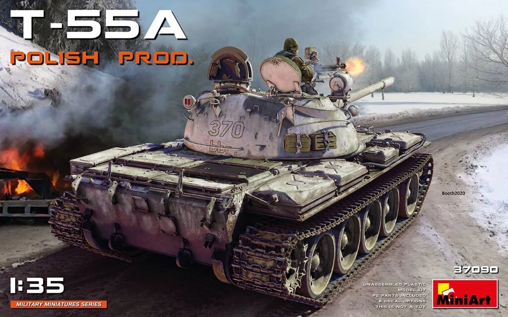 Збірна модель танка Т-55А польського виробництва. 1/35 MINIART 37090 від компанії Хоббінет - збірні моделі - фото 1