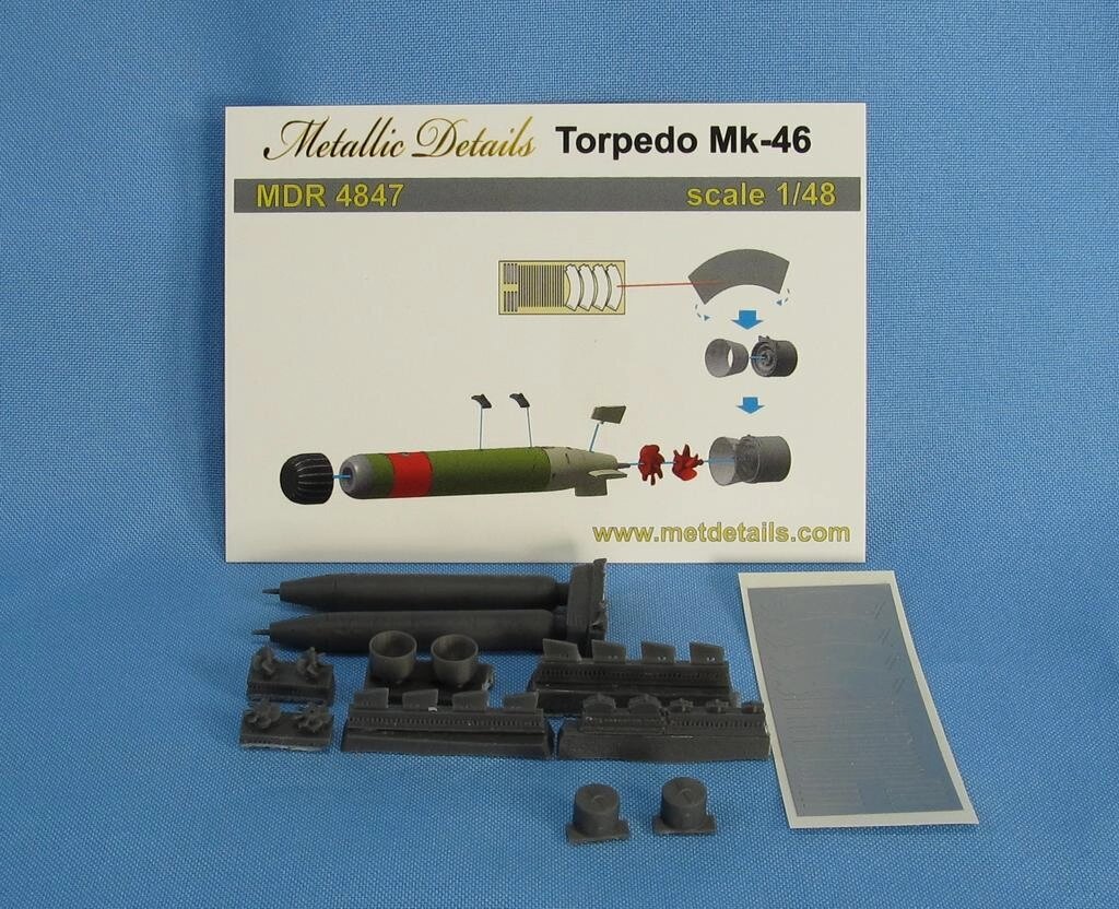 Збірна модель. Торпеда Mk-46. 1/48 METALLIC DETAILS MDR4847 від компанії Хоббінет - збірні моделі - фото 1