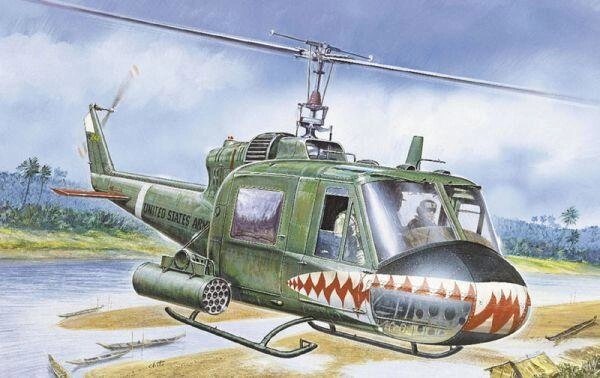 Збірна модель вертольота UH-1C GUNSHIP.1 / 72 ITALERI 050 від компанії Хоббінет - збірні моделі - фото 1