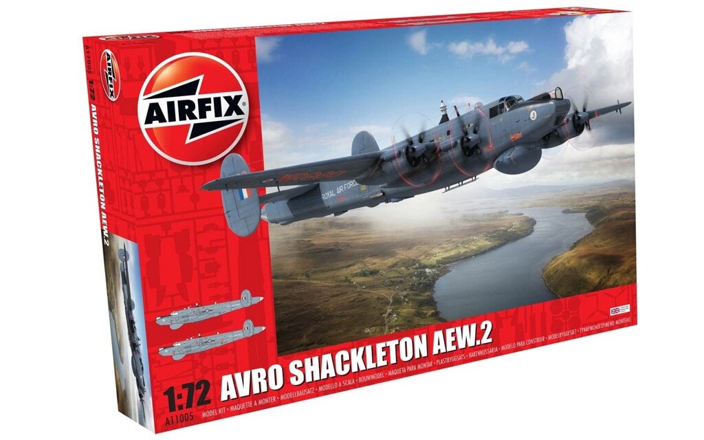 Збірна пластикова модель AVRO SHACKLETON AEW.2. 1/72 AIRFIX 11005 від компанії Хоббінет - збірні моделі - фото 1