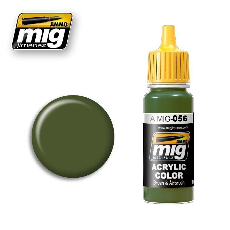 Зелений хакі. Фарба для моделей 17 мл. AMMO MIG A. MIG-056 від компанії Хоббінет - збірні моделі - фото 1