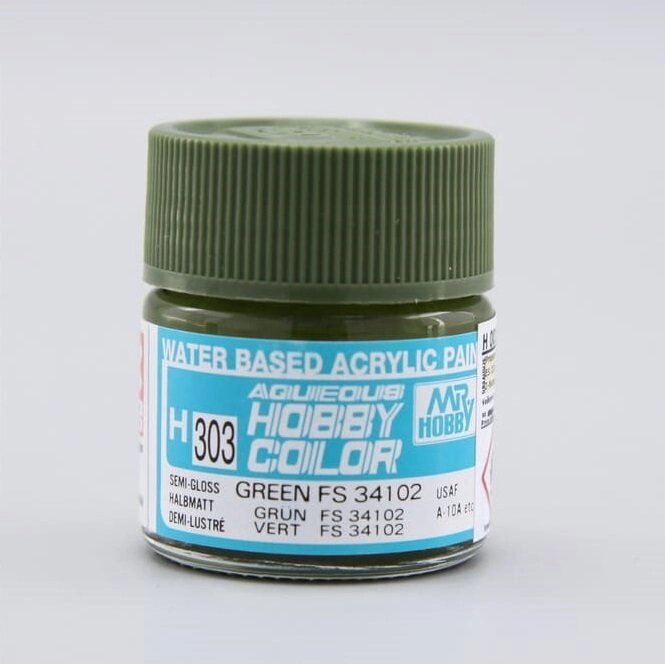 Зелений напівглянцевий. Фарба для збірних моделей. 10 мл. MR. HOBBY H303 від компанії Хоббінет - збірні моделі - фото 1