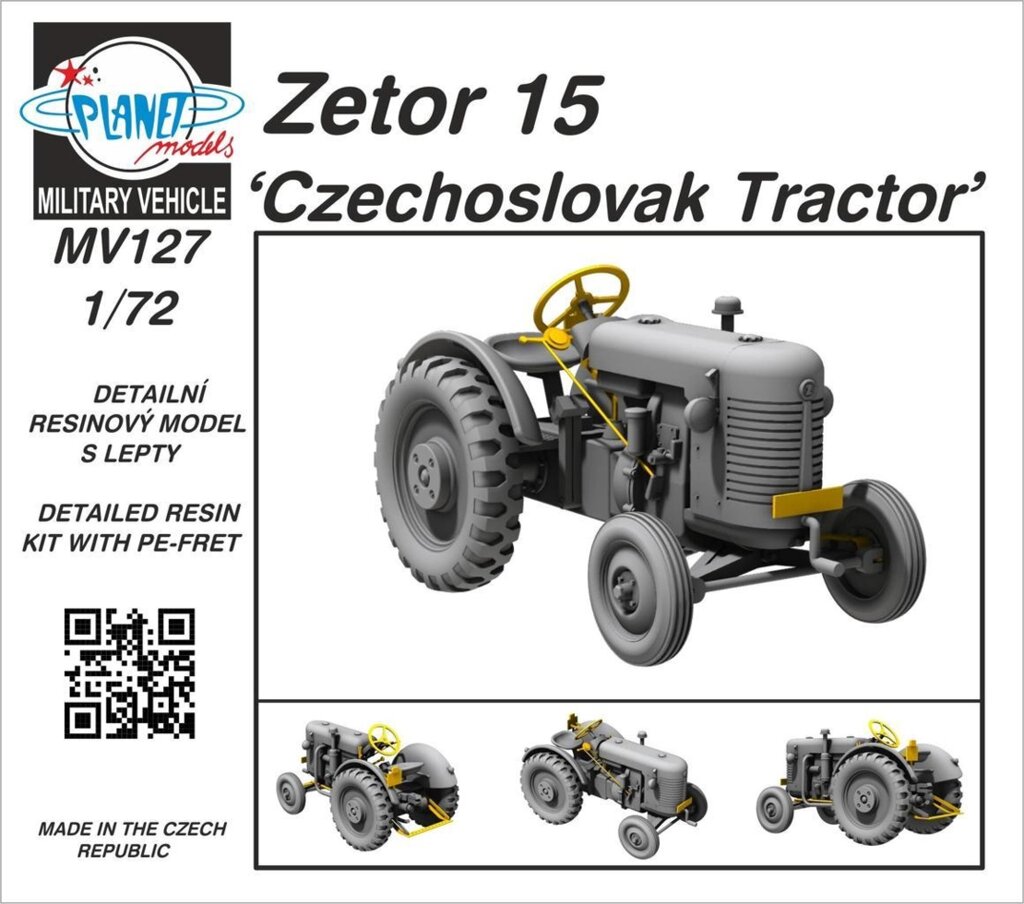 Zetor 15. Збірна модель чехословацького трактора в масштабі 1/72. CMK 127-MV127 від компанії Хоббінет - збірні моделі - фото 1