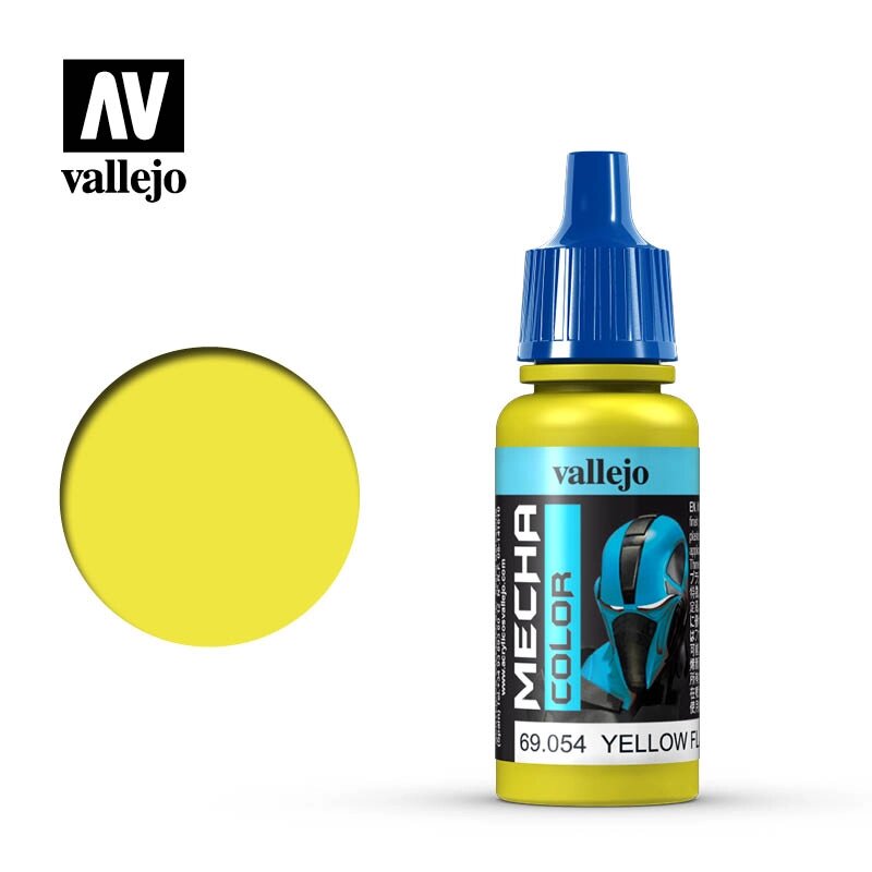 Желтый флуоресцентный. Атласная акриловая краска для моделей 17 мл. VALLEJO Mecha Color 69054 ##от компании## Хоббинет - сборные модели - ##фото## 1