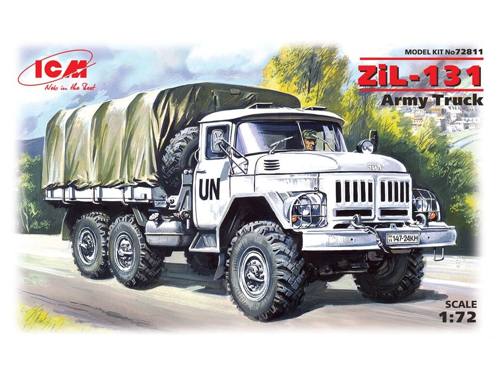 ЗіЛ-131. Збірна модель військового вантажного автомобіля в масштабі 1/72. ICM 72811 від компанії Хоббінет - збірні моделі - фото 1