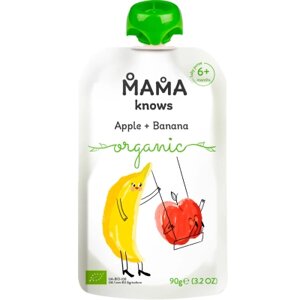 Дитяче пюре Mama knows Органічне Яблуко та Банан 90 г (4820016254558)