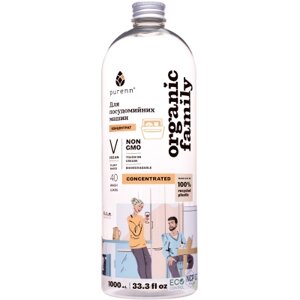 Гель для миття посуду в посудомийці Purenn Organic Family 2 в 1 Очищення та ополіскування з Ялівцем та Сосною 1 л