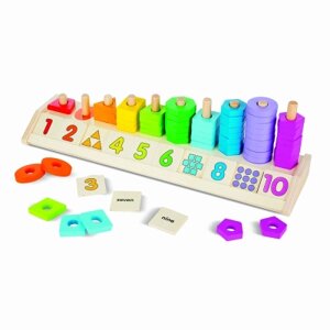 Розвиваюча іграшка Melissa&Doug Дерев'яний сортувальник Колір, форма, рахунок (MD19275)