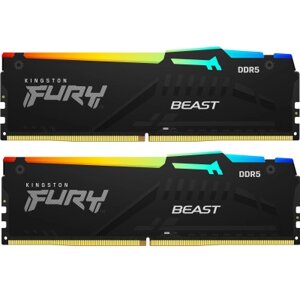 Модуль памяті для компютера DDR5 64GB (2x32GB) 6400 MHz Beast RGB XMP Kingston Fury (ex. HyperX) (KF564C32BBAK2-64)