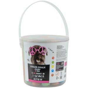 Крейда Kite кольорова Jumbo Dogs, 15 шт. у відерці (K22-074)