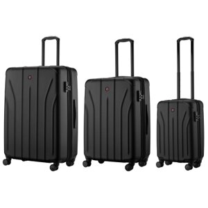 Набір валіз Wenger Oryson 3 в 1 (S,M,L) пластик, 4 колеса, чорний (653171)