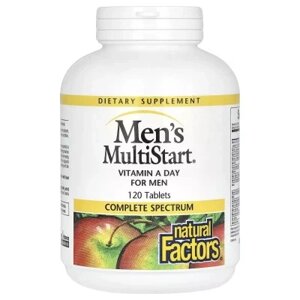 Вітамінно-мінеральний комплекс Natural Factors Щоденні вітаміни для чоловіків, Men's MultiStart, Vitamin A Day for Men,