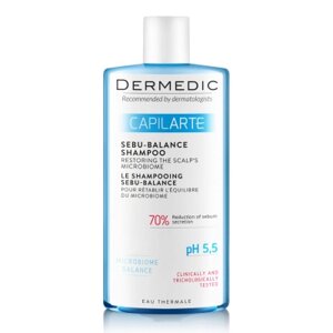 Шампунь Dermedic Capilarte Sebu-Balance Для жирного волосся Відновлення мікробіому шкіри голови 300 мл (5901643176945)