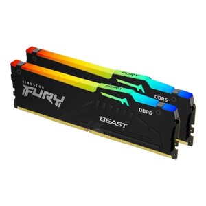 Модуль памяті для компютера DDR5 32GB (2x16GB) 5200 MHz Beast RGB AM5 Black Kingston Fury (ex. HyperX)