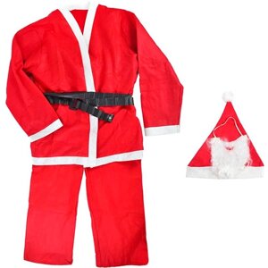 Костюм Санта Клауса Санти Діда Мороза карнавальний, борода і шапка