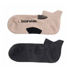 Шкарпетки Naturehike низькі NH21FS014 2 пари бежеві чорні L (6927595773161)